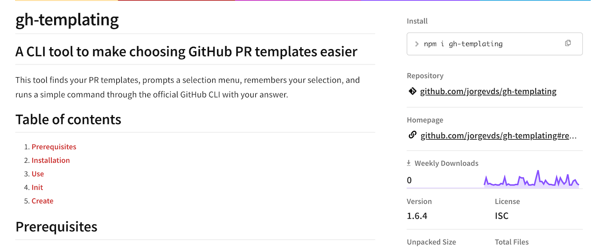 CLI tool in NodeJS that interacts with your GitHub repos