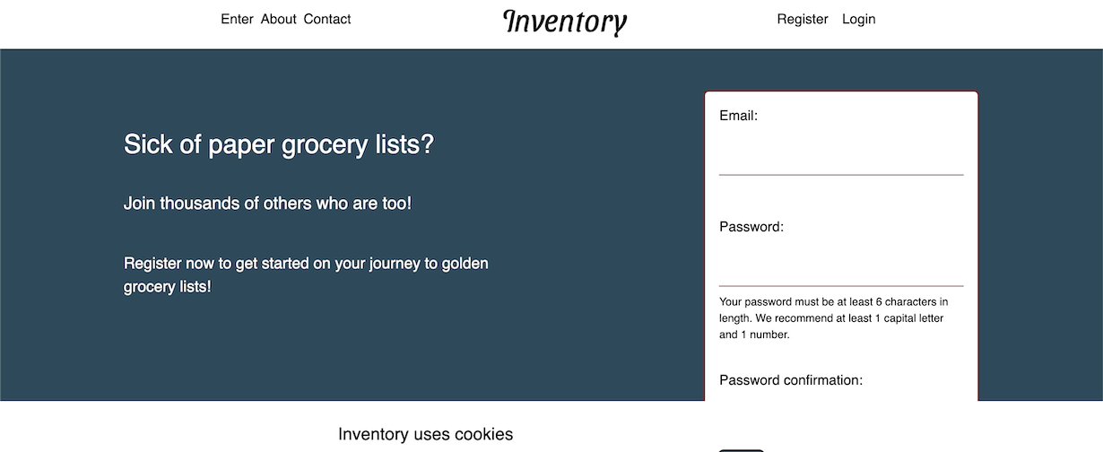 Inventory and grocery list in Next.js, TypeScript, TailwindCSS and Firebase with login authentication.