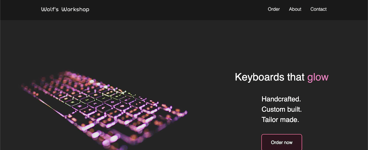 The latest in landing page technology: a landing page for a keyboard web shop!